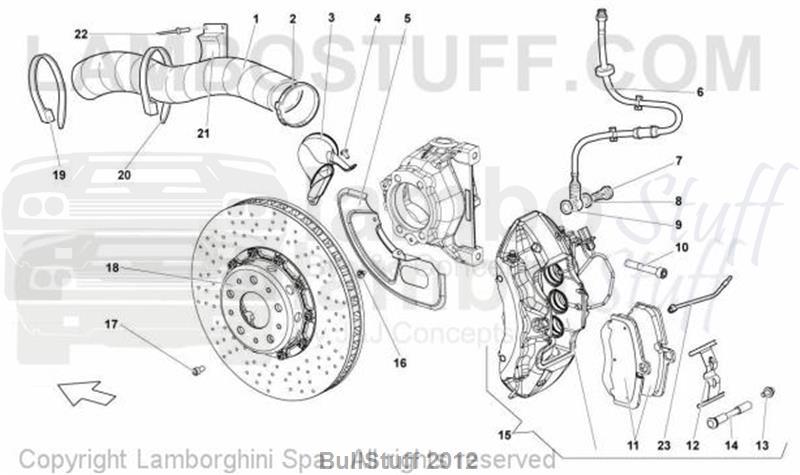 2008 Lamborghini MURCIELAGO LP 640 ROADSTER ENGLAND FRONT BRAKES - CARBOCERAMIC (615.02.00)
